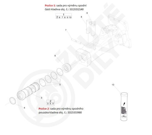 Sada pro výměnu spodní části kladiva (Epiroc SB 152)