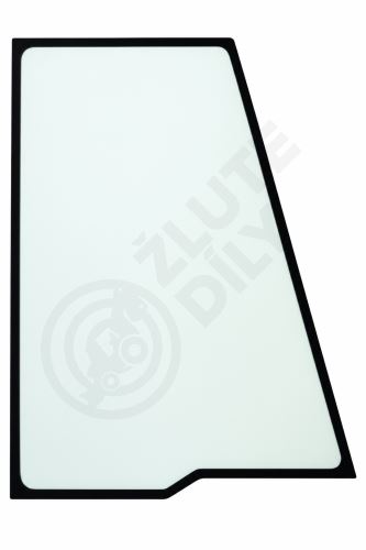 Sklo dveří levé horní BHL,  kabina  P12 (ostrý roh) pro JCB